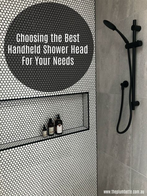 Choosing The Best Handheld Shower Head For Your Needs - The Plumbette Shower Head Ideas With Handheld, Bathroom Shower Heads Faucets, Handheld Shower Head Placement, Hand Held Shower Head Wall Mount, Hand Held Shower Head Ideas, Shower Faucets With Handheld, Shower Head Placement, Shower Heads With Handheld, Shower System With Handheld