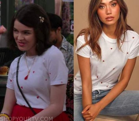 Alexa and Katie Season 4 Fashion, Clothes, Style and Wardrobe worn on TV Shows | Shop Your TV Katie Season, Alexa And Katie, Alexa & Katie, Worn On Tv, Clothes Style, Season 4, Heart Print, School Ideas, Fashion Clothes