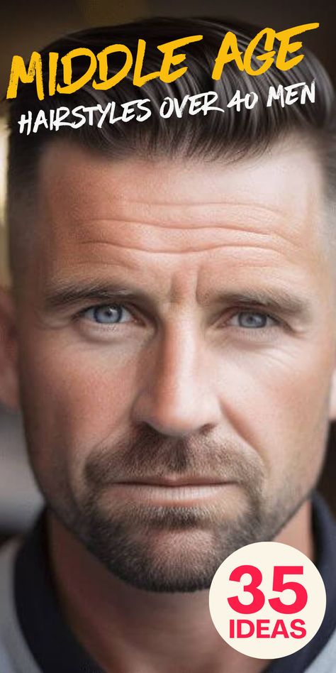 Embrace style with these 35 men’s hairstyles perfect for those over 40! From refined cuts to modern touches, these hairstyles are designed to complement mature styles. Look great and feel confident with a hairstyle that suits your personality. #Over40Hairstyles #MenOver40 #MatureMensHairstyles #Grooming Men In 40s Hairstyles, Man 40 Years Old, Middle Age Hairstyles, 40 Year Old Hair Styles, Older Men Haircuts, Over 40 Hairstyles, 40s Hairstyles, Shaggy Haircuts, Faded Hair