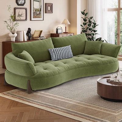 Green fabric sofa