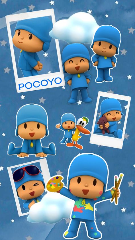 #pocoyo #pocoyopato #blue #childhoodcartoon #aesthetic #stars Aesthetic Stars, Iphone Wallpaper Sky, Roblox T-shirt, Cute Jokes, Cat Icon, Tumblr Wallpaper, Pictures To Draw, Cute Cartoon Wallpapers, Galaxy Wallpaper