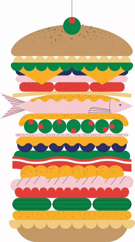 “Food brings people together”: Rocío Egío on her deliciously geometric illustrations Flat Food Illustration, Camping Inspo, Colour Guide, Fall Cooking, Cocktail Glassware, Study Architecture, Positive Changes, Its Nice That, Food Illustration