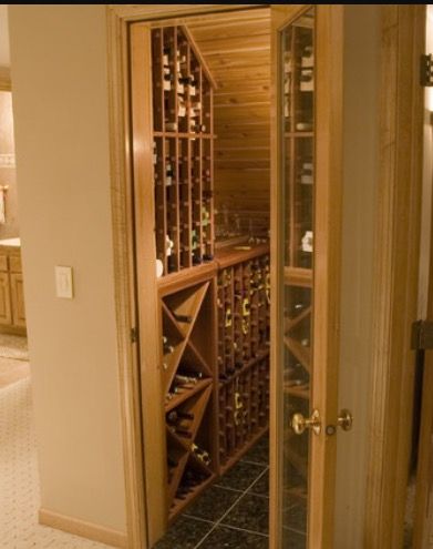 Under stairs wine cellar Under Stairs Wine Cellar, Space Under Stairs, Closet Under Stairs, Wine Rack Design, Wine Closet, Home Wine Cellars, Wine Cellar Design, Under The Stairs, Cellar Design