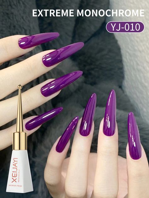 1pc 10Ml Long-Lasting Purple Gel Nail Polish UV/LED Soak Off Gel Nail Polish For Nail Art DIY Salon Home Holiday Gift For Women Violet Purple    ABS     Nail,Hand & Foot Care, size features are:Bust: ,Length: ,Sleeve Length: French Nail Polish, Purple Gel Nails, Diy Salon, Soak Off Gel Nails, Mirror Nails, Diy Lash Extensions, Eyelash Extension Kits, Lovely Nails, Nail Oil