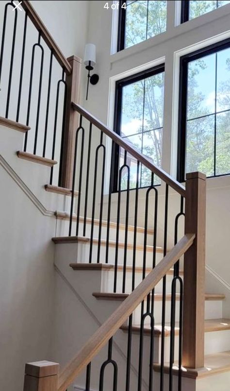 Iron Stair Balusters Designer Split Collection Modern Metal Spindles for Stairs Stair Iron Railing Part - Etsy Ranch Staircase, Stair Railings Metal, Black Metal Stair Railing, Stairway Inspiration, Stairs Organization Ideas, Home Staircase Design, Spindles For Stairs, Stairs Organization, Stairs Remodeling