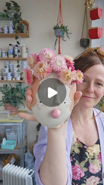 Sandra Apperloo on Instagram: "They take quite some time and patience to make, but unloading them from my kiln made it totally worth it:  Wall Vases 🌸😊 They will be part of my big and final shop update of the year that's happening this Sunday. Will share more previews soon! #wallvases #dryflowers #facevase #handmadeceramics #ceramics #pottery" Wall Vases, Time And Patience, Face Vase, Wall Vase, Ceramics Pottery, Some Times, Worth It, Kiln, Made It