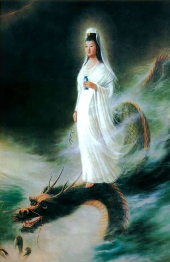 iconography - Why does Guan Yin ride a dragon? - Buddhism Stack Exchange Guanyin Goddesses, Quan Am, Buddha Tattoos, Goddess Of Mercy, Goddess Sculpture, Quan Yin, Kuan Yin, Om Mani Padme Hum, Kwan Yin