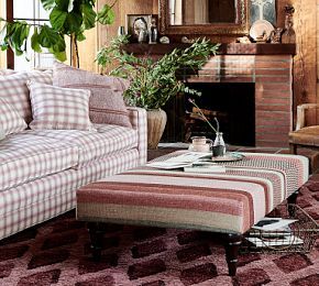 Williams Sonoma Furniture, Indoor Benches, Plaid Sofa, Kilim Ottoman, Home Decor Brand, Dining Furniture Sets, Indoor Bench, Sustainable Home, Solid Wood Furniture