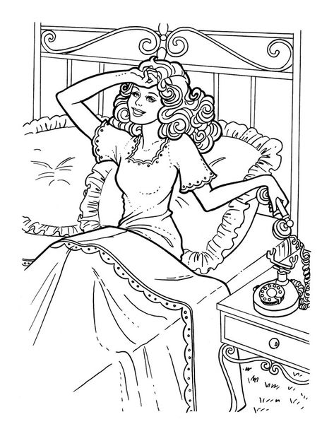 Barbie Coloring Pages | Coloring Books at Retro Reprints - The world's largest coloring book archive! 80s Barbie Coloring Pages, 90s Barbie Coloring Pages, Retro Barbie Coloring Pages, Vintage Barbie Coloring Pages, 80s Coloring Pages, Retro Coloring Pages, Barbie Coloring Book, 80s Coloring, Coloring Party