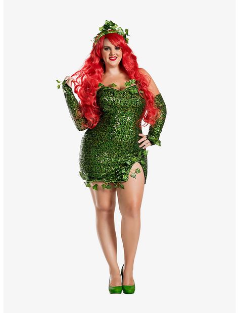 Poisonous Villain Costume Plus Size Poison Ivy Kostüm, Poison Ivy Costume Diy, Plus Size Halloween Costume Ideas, Elf Halloween, Elf Aesthetic, Halloween Costumes Plus Size, Costumes Plus Size, Festival Dresses, Ivy Costume