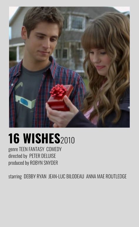 16 Wishes Movie Aesthetic, Sixteen Wishes, Jean Luc Bilodeau, Movie Minimalist, 16 Wishes, Raini Rodriguez, Movie Journal, Sixteen Candles, Posters Minimalist