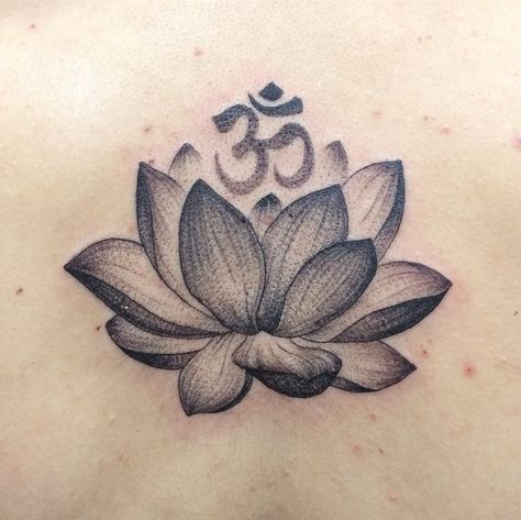 Lotus Flower And Om Tattoo, Lotus Flower Om Tattoo, Tiger And Lotus Tattoo, Lotus Om Tattoo, Lotus Flower Neck Tattoo, Om Lotus Tattoo, Zee Tattoo, Tattoo Pretty, Small Lotus Tattoo