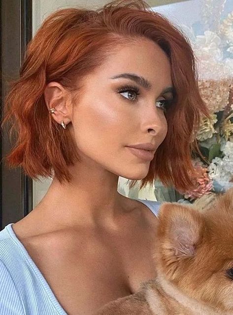 Sleek Post-pregnancy hair care You Must Try in 2024 💃 #vintagefashion #selflove #haircolorideas Hair Style, Woman Hair Style, Girl Hairstyle , Best hairtsyle Short Copper Hair, Copper Bob, Pregnancy Hairstyles, Two Color Hair, Hairstyles For Fat Faces, Cinnamon Hair, Short Red Hair, Hair 2022, Ginger Hair Color