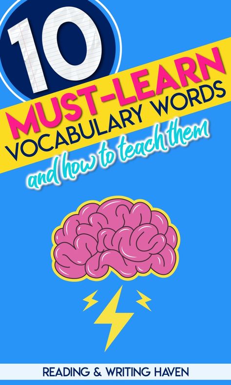 10 Must-Teach Vocabulary Words | Reading and Writing Haven Middle School Vocabulary, Teach Vocabulary, School Vocabulary, Common Core Language, English Ideas, Vocabulary Instruction, Teaching Vocabulary, Language Arts Teacher, High School Ela