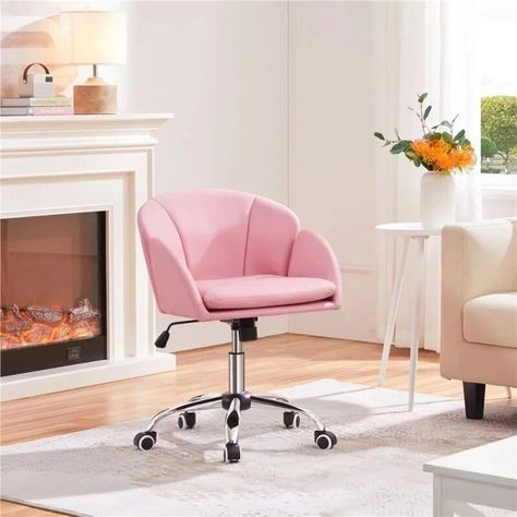 Chic Pink Home Office Rolling Desk Chair with Armrests - Adjustable & Comfortable 133.00 and FREE Shipping | Tag a friend who would love this! | Active link in BIO #hashtag7 #hashtag8 #hashtag9 #hashtag10 #hashtag11 #hashtag12 Pink Home Office, Rolling Desk Chair, Rolling Desk, Conference Room Chairs, Swivel Office Chair, Mesh Office Chair, Modern Home Office, Chic Pink, Home Office Chairs