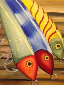 Couples Paintings, Fish Acrylic Painting, Painting Library, Paint Beach, Acrylic Canvas Painting, Painting Parties, Apple Painting, Painting Ideas For Beginners, Wine And Canvas