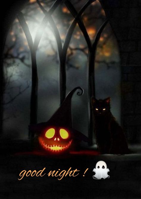 Goodnight Halloween, Iphone Themes, Painted Cat, Samhain Halloween, Halloween Artwork, Halloween Scene, Halloween Images, Art Halloween, Speed Paint