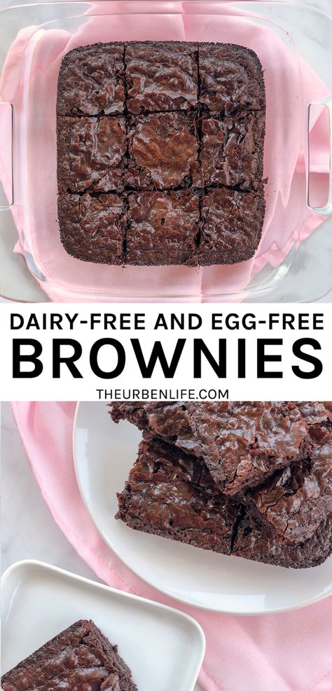 Cheesy Breakfast, Egg Free Desserts, Dairy Free Baking, Dairy Free Brownies, Fudgy Brownie Recipe, Gluten Free Egg Free, Egg Free Recipes, Brownie Ingredients, Gluten Free Brownies