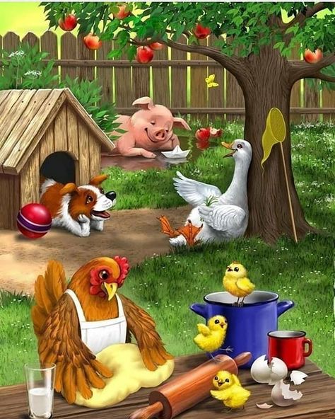 Farm Animals Theme, Little Red Hen, Marjolein Bastin, Craft Lovers, Cartoon Clip Art, Animal Theme, الرسومات اللطيفة, Tim Burton, 귀여운 동물