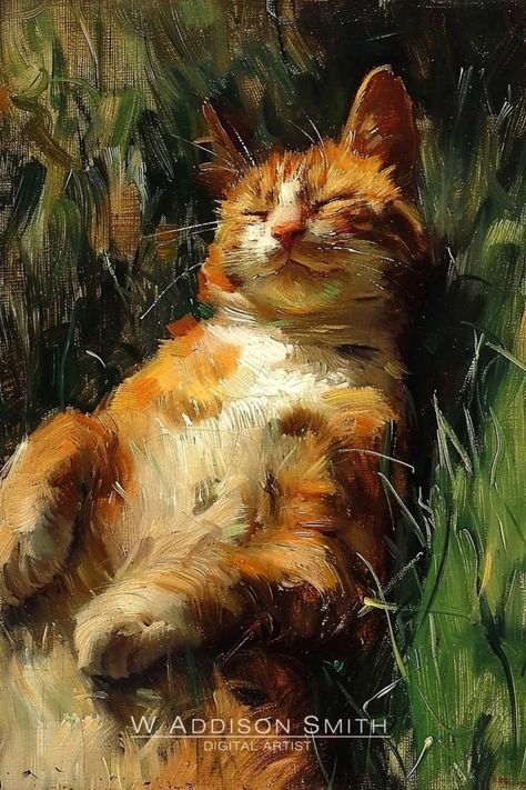 Different Art Aesthetic, Water In Painting, Things To Paint Realistic, Art Ideas High School, Realistic Cat Painting, Vintage Cat Painting, Calico Painting, Things To Paint Ideas, Vintage Painting Ideas