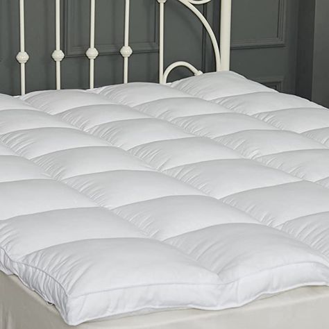 AmazonSmile: Mattress Topper Down Alternative Plush 2" Thick Quilted Mattress Pad Fluffy and Firm with 4 Straps Hotel Quality (Twin XL) : Home & Kitchen Pillow Top Mattress Pad, Firm Pillows, Soft Mattress, Foam Mattress Topper, Mattress Cover, Pillow Top Mattress, Firm Mattress, King Mattress, Mattress Pads