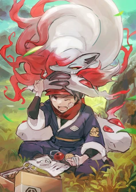 Hisuian Zorua Art, Hisuian Zoroark Fanart, Pokemon Legends Arceus Fanart, Zoroark Fanart, Arceus Fanart, Zoroark Art, Hisuian Zoroark, Entei Pokemon, Pokemon Arceus