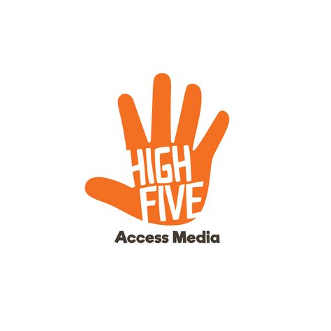 High Five Access Media Logo by Angstrom Alliance Exhibition Logo, Give Me Five, Community Logo, Hand Logo, Media Logo, Professional Logo Design, High Five, Professional Logo, Typography Logo