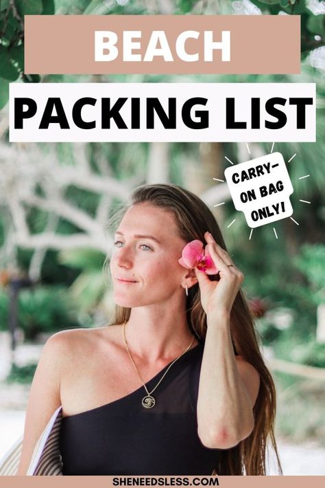 Carry-On Packing List for Beach Vacation [Free Printable] Beach Carry On Packing, Carry On Beach Vacation, Carryon Packing Beach Vacation, What To Pack Beach Vacation, Minimalist Beach Packing List, List For Beach Vacation, Things To Pack For Vacation, Packing List For The Beach, Packing List For Beach