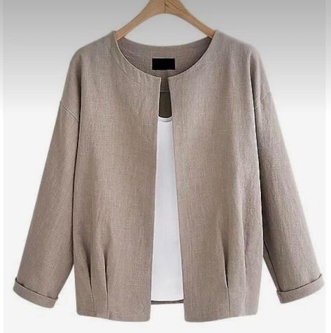 Winter Plus Size, Female Shorts, Women Jackets, Linen Jackets, Mode Casual, Linen Jacket, Fashion Design Clothes, Short Coat, Autumn Fashion Women