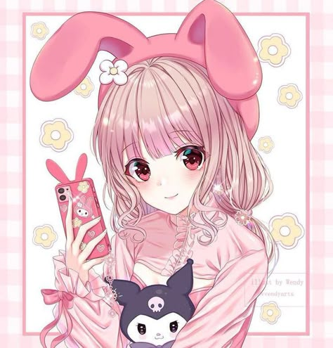 My Melody Y Kuromi, My Melodi, Aesthetic Sanrio, Dibujo Simple, Roblox T Shirts, Kuromi Melody, Kuromi My Melody, Draw Something, Cute Anime Wallpaper