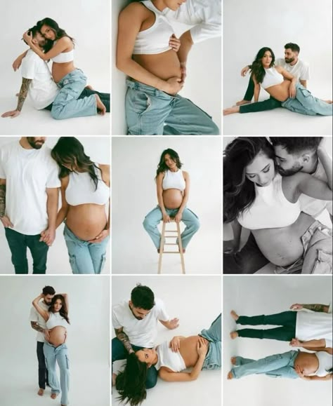 Shooting Photo Studio, Indoor Maternity Photos, Vom Avea Un Copil, Maternity Shoot Outfit, Studio Maternity Shoot, Baby Bump Photoshoot, Maternity Studio Photoshoot, Studio Maternity Photos, Pregnancy Belly Photos