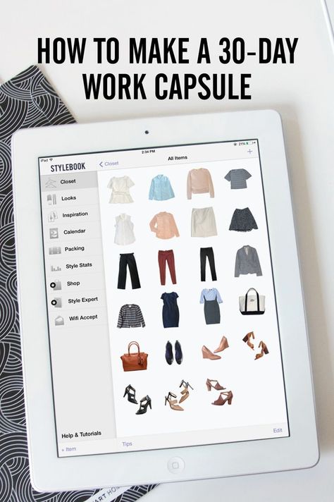 How to create a capsule wardrobe of 30 work outfits from 23 clothing items using Stylebook #styleguide #workstyle Closet App, Create A Capsule Wardrobe, Work Capsule, Capsule Wardrobe Work, Wardrobe Planning, Minimalist Wardrobe, Day Work, Work Wardrobe, Soft Grunge