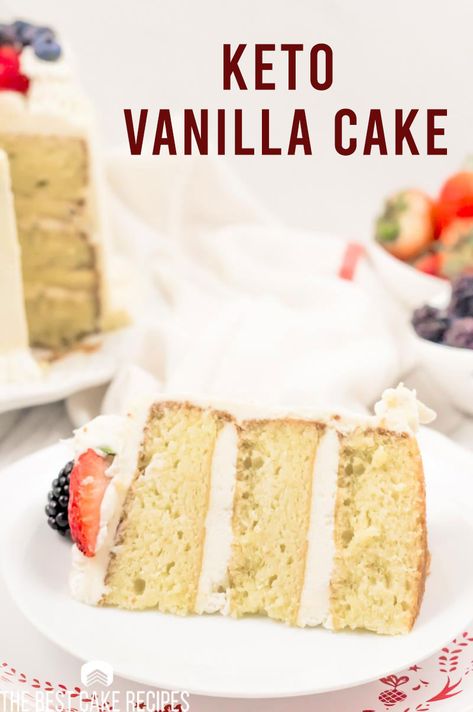 Keto Vanilla Cake, Keto Birthday, Keto Birthday Cake, Low Carb Low Fat Recipes, Low Carb Cake, Low Carb Flour, Diet Recipes Easy, Low Carb Low Sugar, Keto Cake