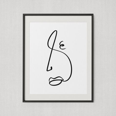 Face Line Art Illustration Abstract Face Figure Printable | Etsy Hong Kong Medical Drawings, Art Outline, Line Painting, Face Line Art, Face Line Drawing, Figurative Kunst, Skeleton Drawings, Line Art Illustration, Soul Train