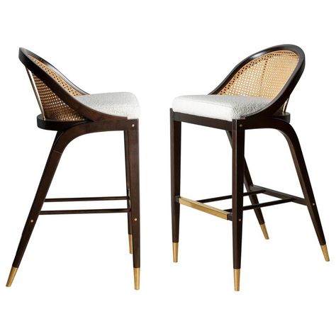 Check out this item from 1stdibs! Pair of Contemporary Barstools in Natural Caning: https://www.1stdibs.com/id-f_25018632 Cane Bar Stools, Cane Products, Mid Century Bar Stools, Romo Fabrics, Centre Island, Modern Counter Stools, Contemporary Side Tables, Cane Chair, Modern Stools