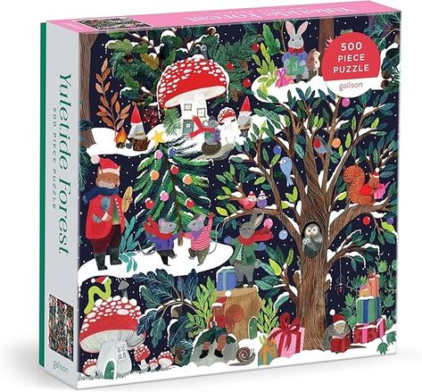 Amazon.com: Galison Yuletide Forest – 500 Piece Jigsaw Puzzle Featuring Beautiful Artwork of A Wintery Holiday Wonderland in The Forest : Galison: Toys & Games Of Challenge, Christmas Forest, Bold Artwork, Christmas Puzzle, Shape Puzzles, 500 Piece Jigsaw Puzzles, 500 Piece Puzzles, Paper Packaging, Wooden Puzzles