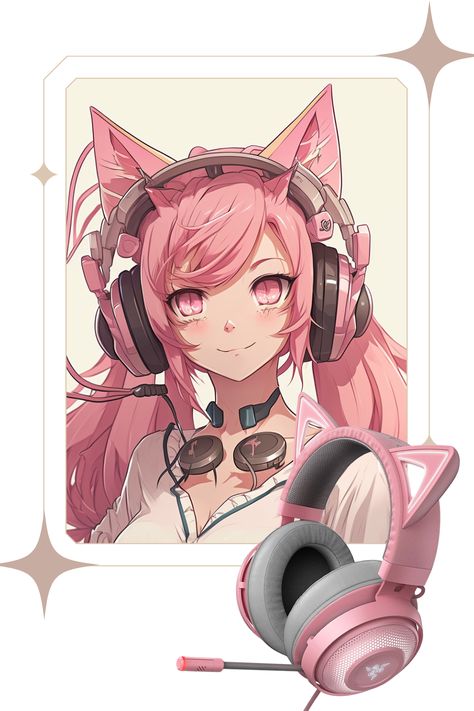 Razer Kraken Kitty, Quartz Pink, Headphone Stands, Background Noise, Headphone With Mic, Gaming Headphones, Active Noise Cancellation, Gaming Headset, Surround Sound