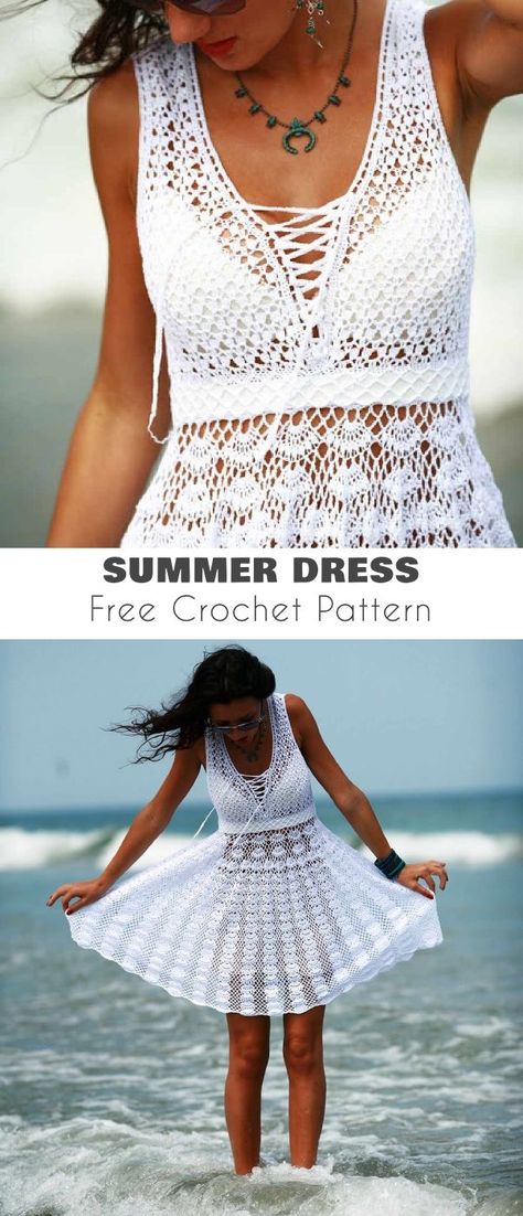 Summer Dress Time Free Crochet Patterns Crochet Summer Dress Pattern Free, Crochet Summer Dress Pattern, Summer Dress Patterns Free, Cape Diy, Dress Pattern Free, Crochet Summer Dress, Summer Dress Pattern, Crochet Dress Pattern Free, Crochet Summer Dresses