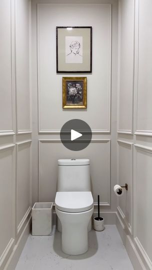 27K views · 1.1K reactions | Toilet Room Transformation ✨ it’s crazy what a difference moulding & paint can make! This was a super quick DIY project with a huge impact and it was the perfect final touch to our primary bathroom transformation  Paint color is Warm Putty by @valsparpaint   #bathroomremodel #bathroomtransformation #bathroomdesign #bathroominspiration #bathroomgoals #bathroomrenovation #bathroomreno #bathroomrenovationideas #homeblogger #diyhomedecor #diyprojects | Carol & Ale | eats.travels · i just needed a holiday 🌴 Primary Bathroom Toilet Room, Panelled Walls Bathroom, Toilet Room Ideas Master Bath, Guest Toilet Ideas Small Modern, Toilet Transformation, Bathroom Transformation, Guest Toilet, Primary Bathroom, Powder Room Design