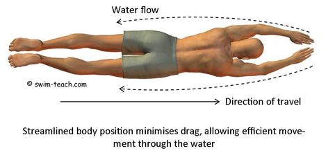 freestyle body position showing overhead and side views. Swimming Lesson Plans, Fun Pool Games, Swimming Technique, Swimming For Beginners, Freestyle Swimming, Swimming Drills, Swimming Motivation, Swimming Strokes, How To Swim