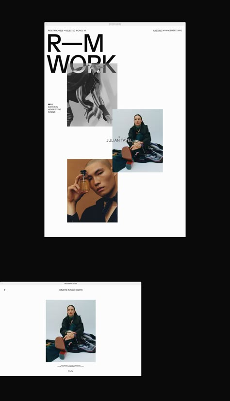 RICKY MICHIELS, COLLECTED WORKS on Behance Clean Web Design, Fashion Web Design, Minimalist Web Design, Magazine Web Design, Fashion Editorial Layout, Fashion Magazine Layout, Modern Hipster, Graphic Design Website, Fashion Layout