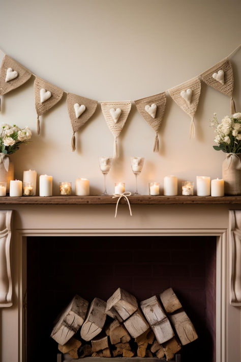 40 Charming Neutral Valentine's Decor Styles for a Dreamy Ambiance February Home Decor Ideas, Valentines Home Decor Living Rooms, Valentines Fireplace Decorations, Subtle Valentines Day Decor, Modern Valentines Decor, Valentine’s Day Home Decor, February Home Decor, Neutral Valentines Day Decor, Classy Valentines Decor