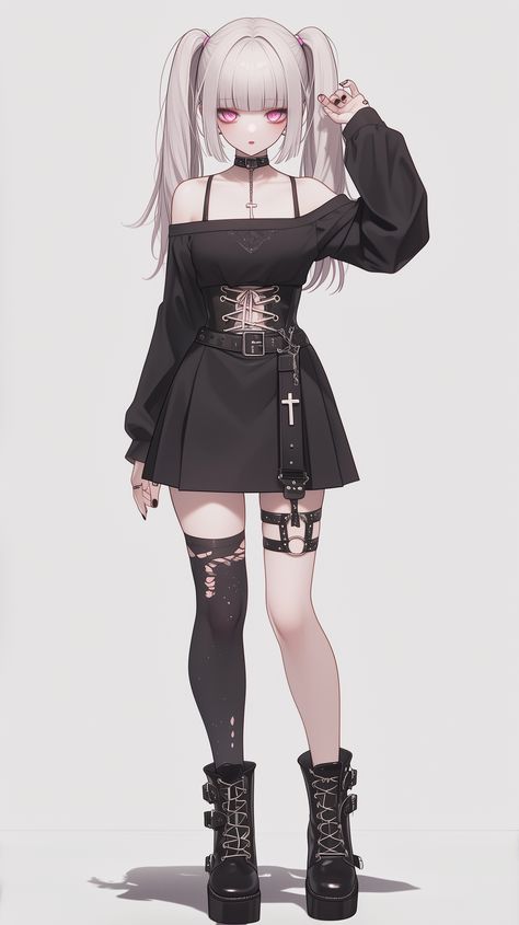 Vtuber Model Reference, Vtuber Model Ideas Female, Skirt Shading, Oc Clothing Ideas, Vtuber Outfit Ideas, Egirl Poses, Naruto Clothing, Persona Anime, Sketch Poses