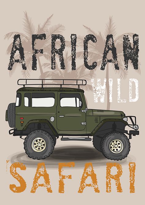 Truck Typography, Boys Clothing Styles, Safari Car, Batman Comic Cover, Kids Shirts Design, Solar System Crafts, Safari Design, Off Road Truck, Baby Animal Drawings