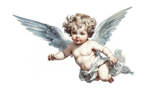 Angel baby white background representation.  | premium image by rawpixel.com Angel Png Aesthetic, Cherub Angels Drawings, Angel Real, Praying Cherub, Cherub Biblical, Angel Png, Angel Baby Art, Baby Angel Tattoo, Cherub Art