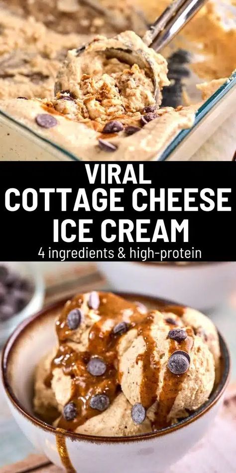 Cottage Cheese Ice Cream Recipe, Cottage Cheese Dessert Recipes, Cottage Cheese Ice Cream, Cottage Cheese Recipes Healthy, Cottage Cheese Desserts, Queso Cottage, Cheese Ice Cream, Homemade Dessert, Protein Ice Cream