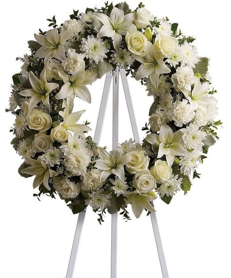 Sympathy Floral, Classic Wreath, Casket Sprays, White Carnation, Asiatic Lilies, White Wreath, Sympathy Flowers, Same Day Flower Delivery, Floral Heart