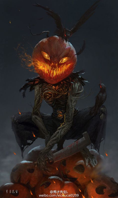 Images Terrifiantes, Image Halloween, Pumpkin King, Halloween Artwork, 다크 판타지, Fantasy Monster, Arte Fantasy, Halloween Pictures, 판타지 아트