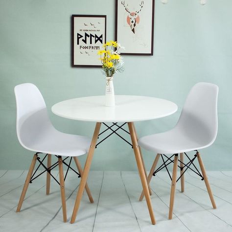 Cecilia 3 Piece Dining Set Buy Dining Table, Interior Design Dining, Teak Flooring, Apartment Dining, 3 Piece Dining Set, Round Dining Room, Interior Design Dining Room, Round Kitchen, Small Dining Table