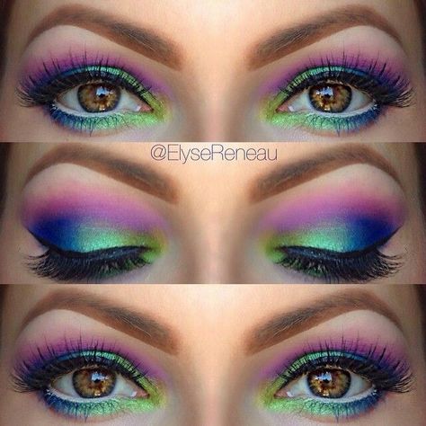 Pictures Of Eyes, Carnaval Make-up, Festival Eye Makeup, Make Up Designs, Sunset Island, Peacock Theme, Fest Outfits, Smink Inspiration, Makijaż Smokey Eye